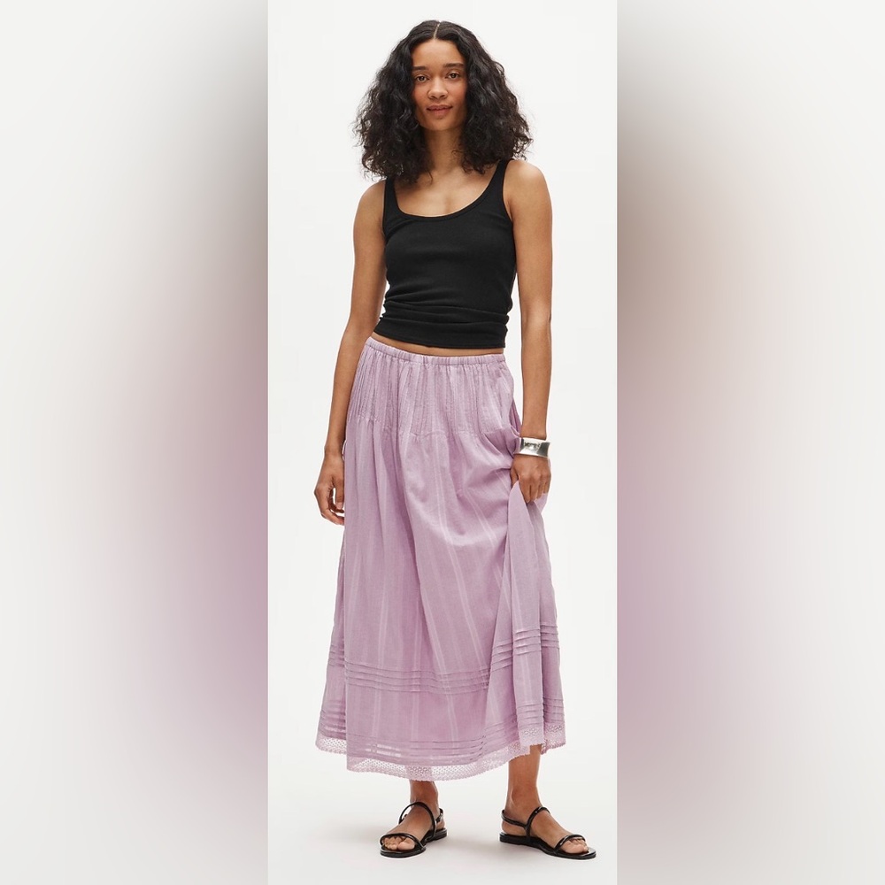 J. Crew midi skirt in embroidered dobby